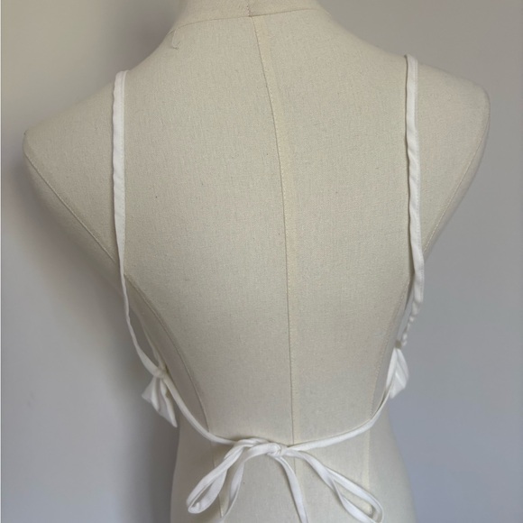 White Ruffled Women's Top - Picture 4 of 5